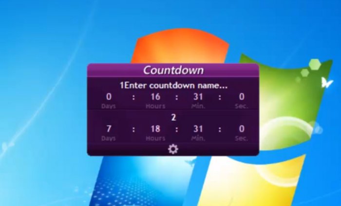 Гаджет на рабочий стол счетчик событий для Windows 7 и 8